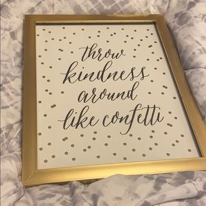 Gold frame with inspirational saying
